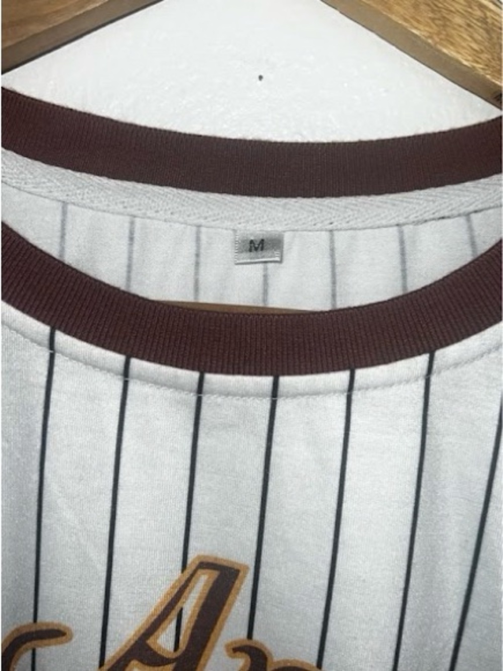 Los Angeles 79 Pinstripe Short-Sleeve Baseball Tee - White/Brown - Picture 3 of 3